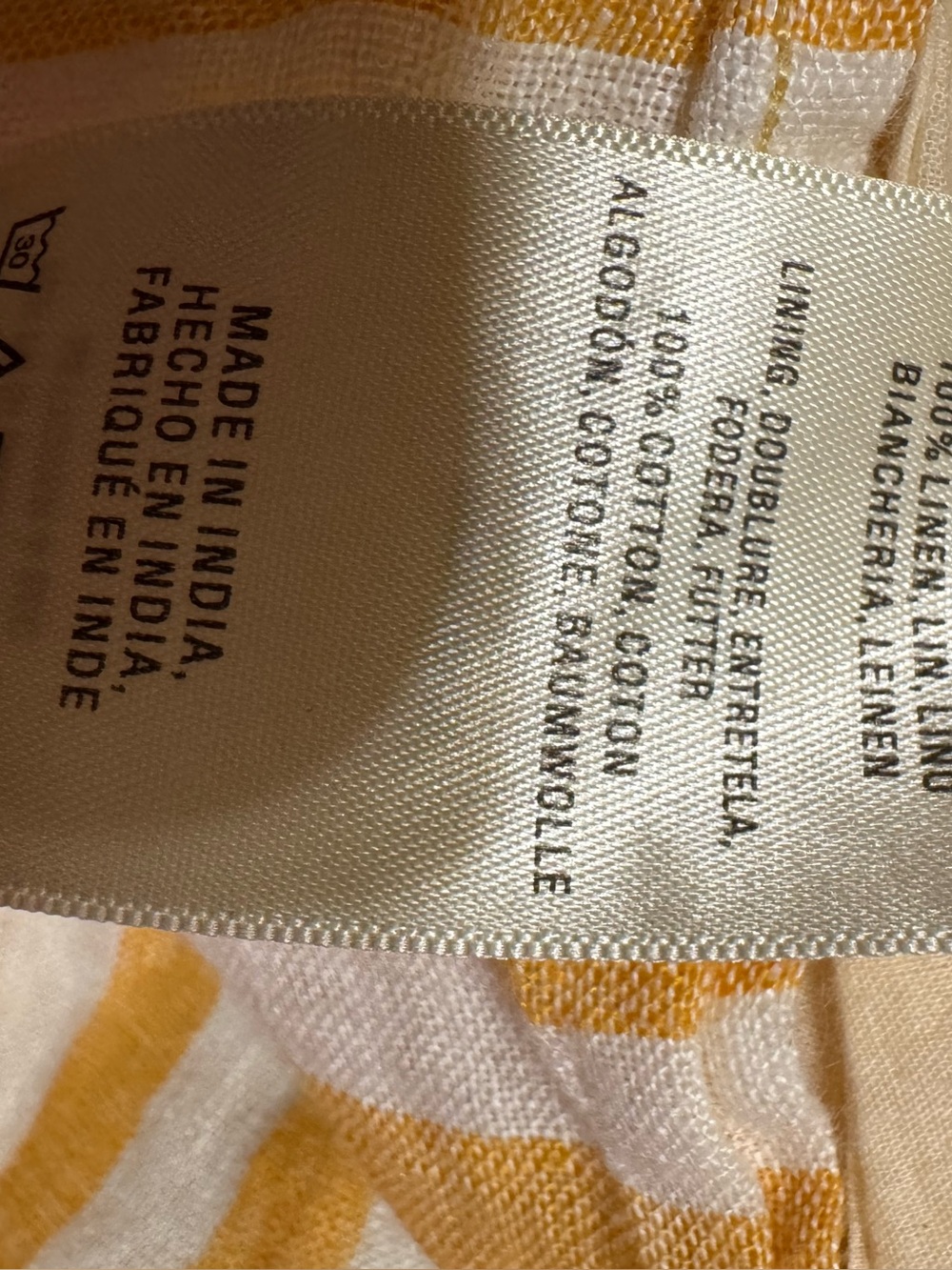 Anthropologie Yellow & Brown Striped Linen Jumpsuit Romper - Picture 4 of 6